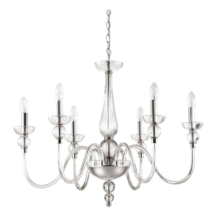 Ideal Lux - Żyrandol na łańcuchu DOGE 6xE14/40W/230V śr. 75 cm chrom błyszczący