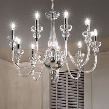 Ideal Lux - Żyrandol na łańcuchu DOGE 9xE14/40W/230V śr. 75 cm chrom błyszczący