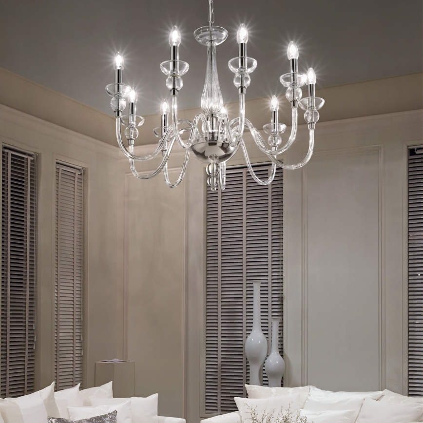 Ideal Lux - Żyrandol na łańcuchu DOGE 9xE14/40W/230V śr. 75 cm chrom błyszczący