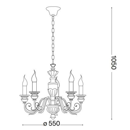 Ideal Lux - Żyrandol na łańcuchu FIRENZE 5xE14/40W/230V śr. 55 cm biały/złoty