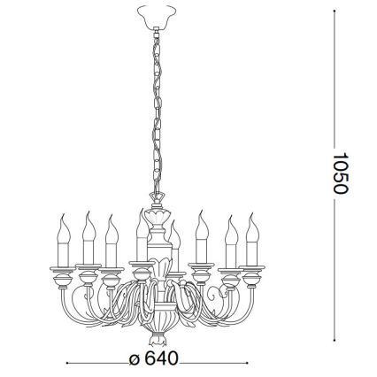 Ideal Lux - Żyrandol na łańcuchu FIRENZE 8xE14/40W/230V śr. 64 cm biały/złoty