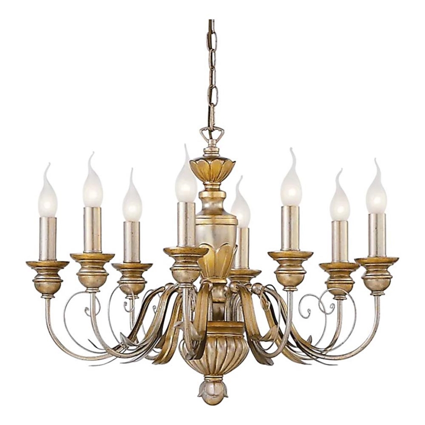 Ideal Lux - Żyrandol na łańcuchu FIRENZE 8xE14/40W/230V śr. 64 cm złoty