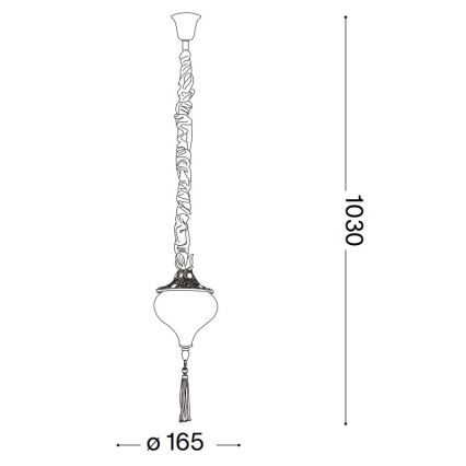 Ideal Lux - Żyrandol na łańcuchu HAREM 1xE27/42W/230V śr. 16,5 cm mosiądz