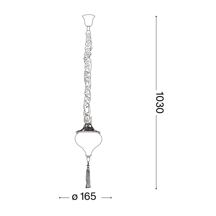 Ideal Lux - Żyrandol na łańcuchu HAREM 1xE27/42W/230V śr. 16,5 cm mosiądz