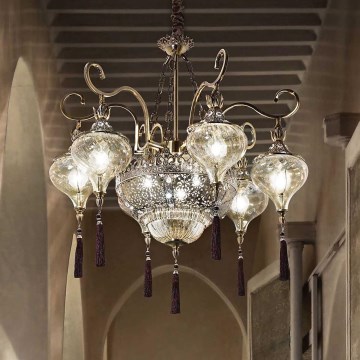 Ideal Lux - Żyrandol na łańcuchu HAREM 9xE27/60W/230V śr. 75 cm mosiądz