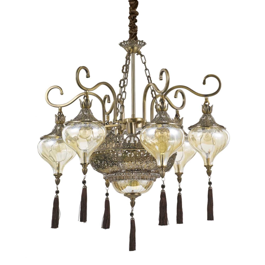 Ideal Lux - Żyrandol na łańcuchu HAREM 9xE27/60W/230V śr. 75 cm mosiądz