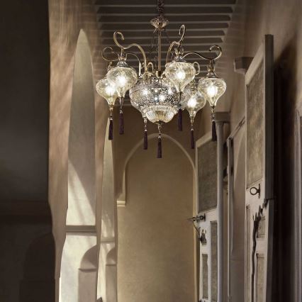 Ideal Lux - Żyrandol na łańcuchu HAREM 9xE27/60W/230V śr. 75 cm mosiądz