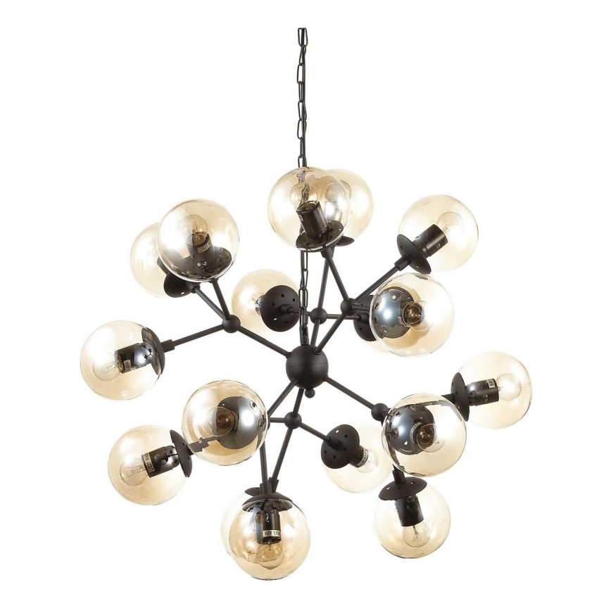 Ideal Lux - Żyrandol na łańcuchu KEPLER 18xE27/42W/230V śr. 69 cm czarny/dymna