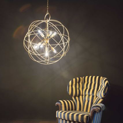 Ideal Lux - Żyrandol na łańcuchu KONSE 7xE27/60W/230V śr. 80 cm złoty