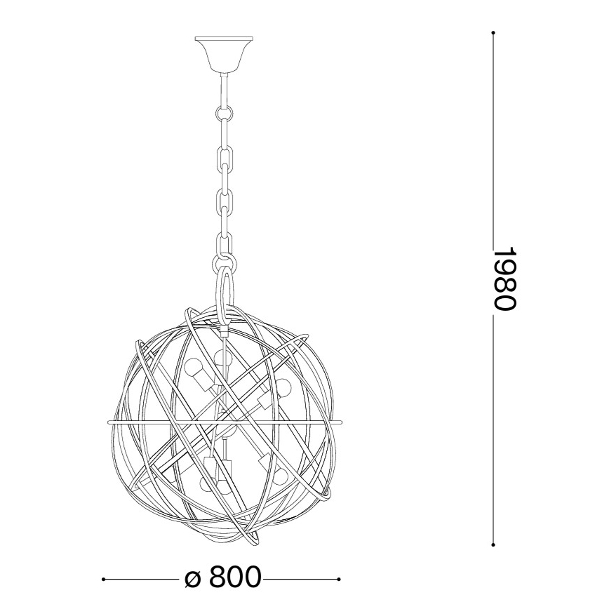Ideal Lux - Żyrandol na łańcuchu KONSE 7xE27/60W/230V śr. 80 cm złoty