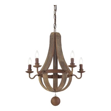 Ideal Lux - Żyrandol na łańcuchu MILLENNIUM 5xE14/40W/230V śr. 52 cm brzoza/brązowy