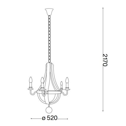 Ideal Lux - Żyrandol na łańcuchu MILLENNIUM 5xE14/40W/230V śr. 52 cm brzoza/brązowy