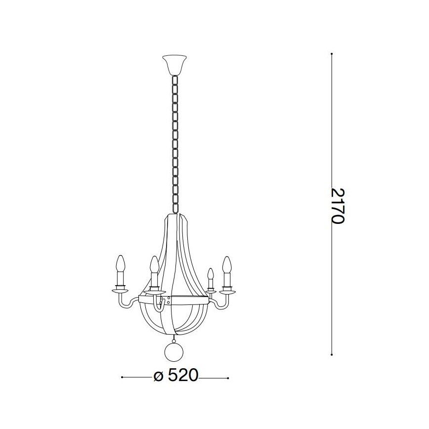 Ideal Lux - Żyrandol na łańcuchu MILLENNIUM 5xE14/40W/230V śr. 52 cm brzoza/brązowy