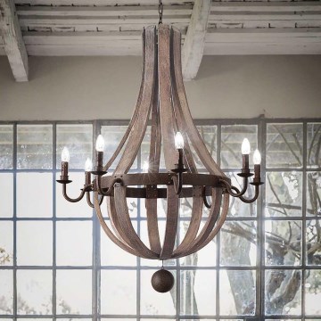 Ideal Lux - Żyrandol na łańcuchu MILLENNIUM 8xE14/40W/230V śr. 92 cm brzoza/brązowy