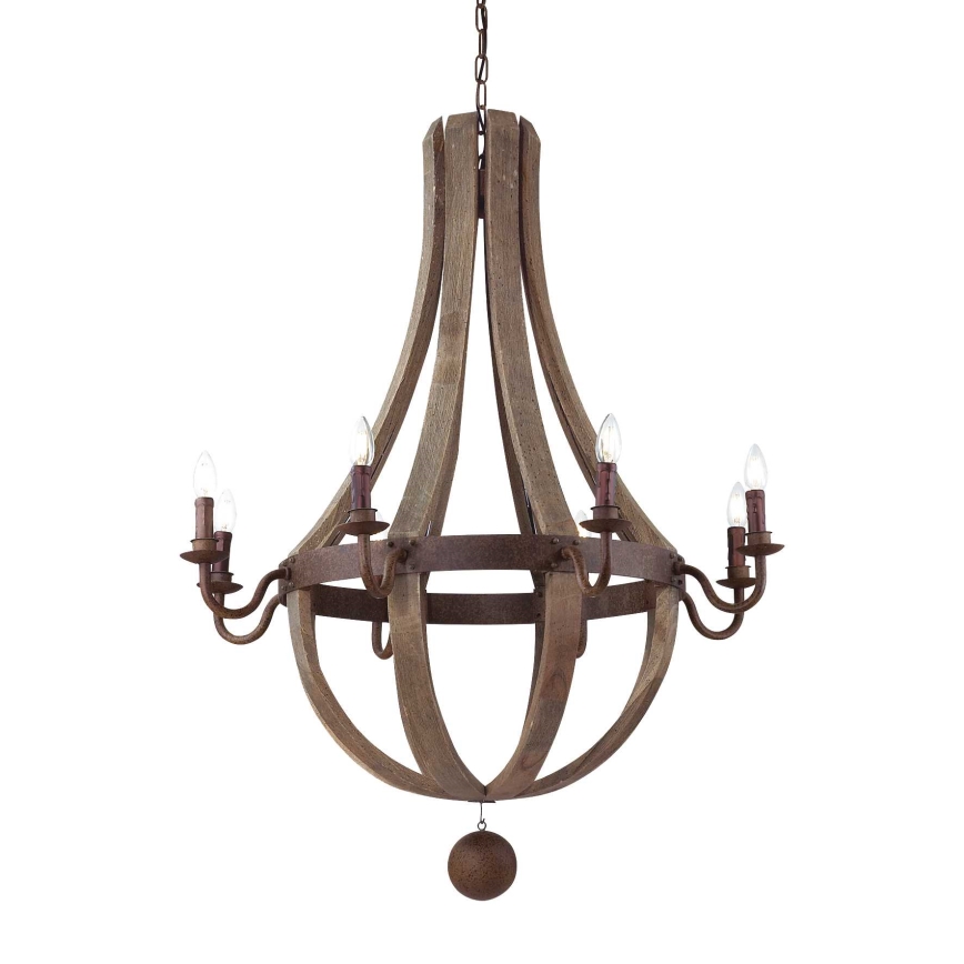 Ideal Lux - Żyrandol na łańcuchu MILLENNIUM 8xE14/40W/230V śr. 92 cm brzoza/brązowy