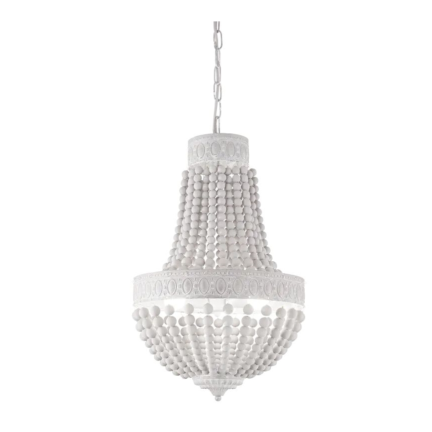 Ideal Lux - Żyrandol na łańcuchu MONET 5xE14/40W/230V śr. 40 cm konopie/biały