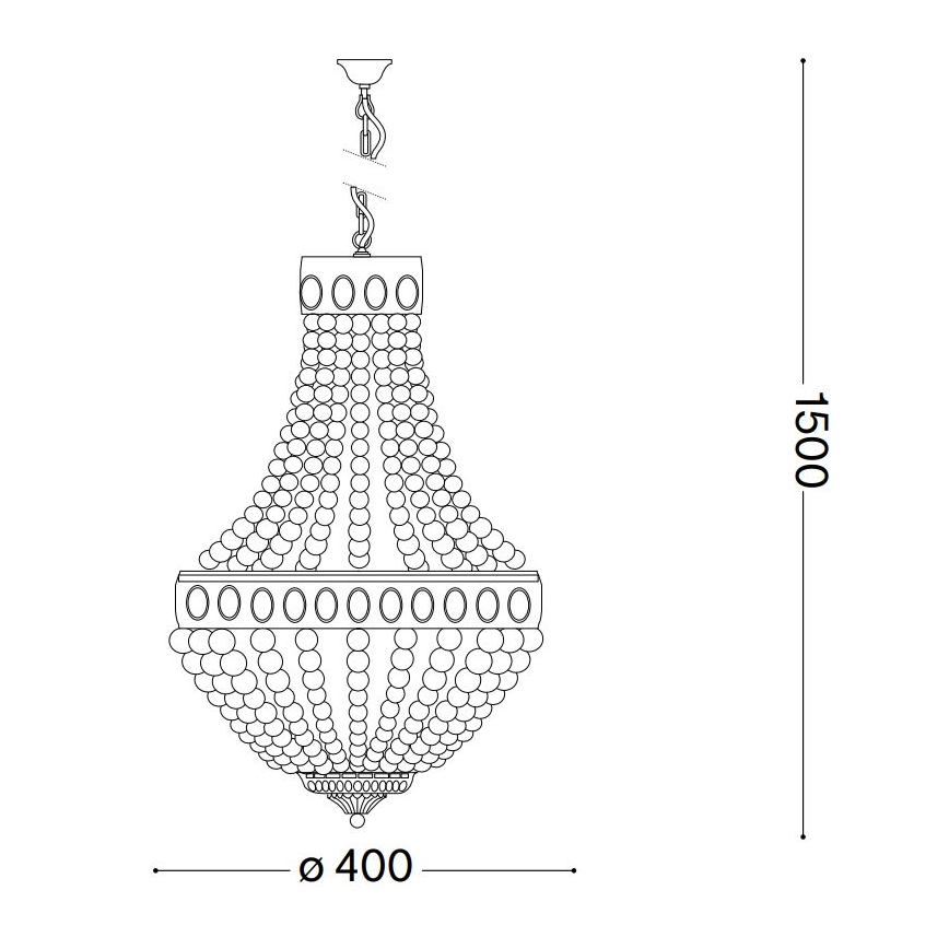 Ideal Lux - Żyrandol na łańcuchu MONET 5xE14/40W/230V śr. 40 cm konopie/biały