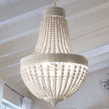 Ideal Lux - Żyrandol na łańcuchu MONET 6xE14/40W/230V śr. 50 cm konopie/biały