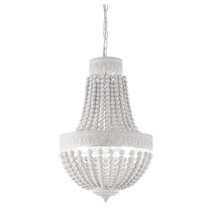 Ideal Lux - Żyrandol na łańcuchu MONET 6xE14/40W/230V śr. 50 cm konopie/biały