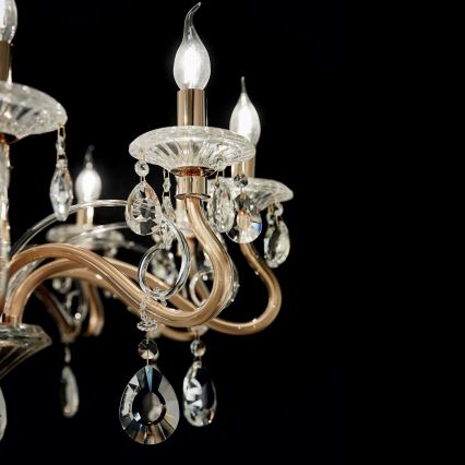 Ideal Lux - Żyrandol kryształowy na łańcuchu NEGRESCO 10xE14/28W/230V śr. 85 cm złoty