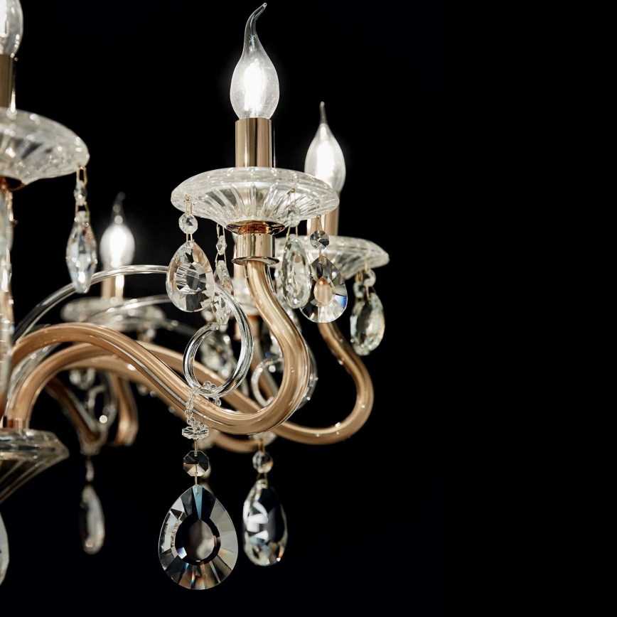 Ideal Lux - Żyrandol kryształowy na łańcuchu NEGRESCO 10xE14/28W/230V śr. 85 cm złoty