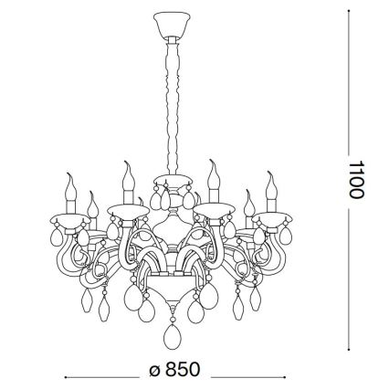 Ideal Lux - Żyrandol kryształowy na łańcuchu NEGRESCO 10xE14/28W/230V śr. 85 cm złoty