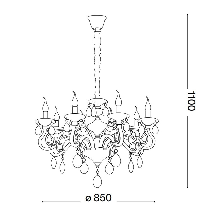Ideal Lux - Żyrandol kryształowy na łańcuchu NEGRESCO 10xE14/28W/230V śr. 85 cm złoty
