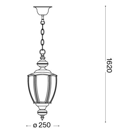 Ideal Lux - Żyrandol na łańcuchu NORMA 1xE27/60W/230V Ø 25 cm brązowy