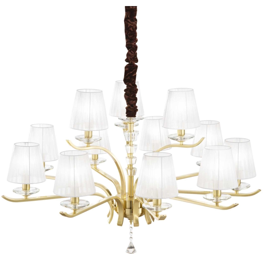 Ideal Lux - Żyrandol kryształowy na łańcuchu PEGASO 12xE14/28W/230V śr. 102 cm złoty