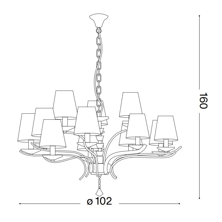 Ideal Lux - Żyrandol kryształowy na łańcuchu PEGASO 12xE14/28W/230V śr. 102 cm złoty
