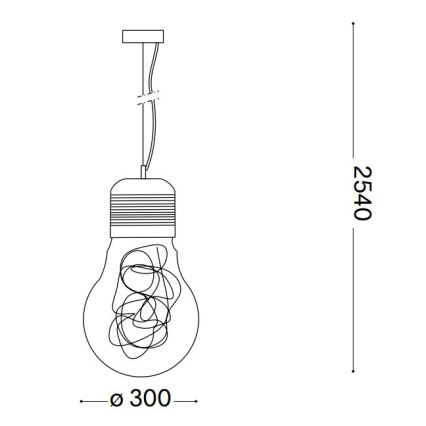 Ideal Lux - Żyrandol na lince 1xE27/60W/230V śr. 30 cm