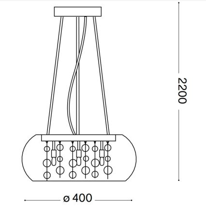 Ideal Lux - Żyrandol na lince AUDI 5xG9/40W/230V dymny