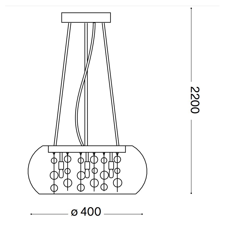 Ideal Lux - Żyrandol na lince AUDI 5xG9/40W/230V dymny