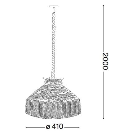 Ideal Lux - Żyrandol na lince CANAPA 1xE27/15W/230V śr. 41 cm brązowe