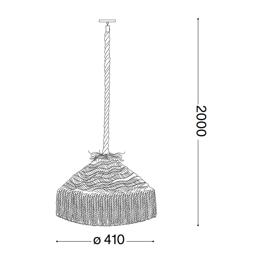 Ideal Lux - Żyrandol na lince CANAPA 1xE27/15W/230V śr. 41 cm brązowe