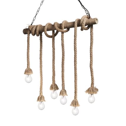 Ideal Lux - Żyrandol na lince CANAPA 6xE27/15W/230V brązowe