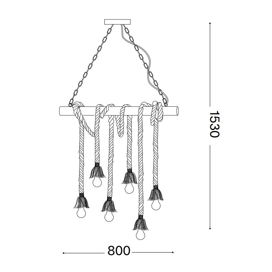 Ideal Lux - Żyrandol na lince CANAPA 6xE27/15W/230V brązowe
