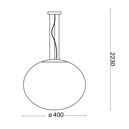 Ideal Lux - Żyrandol na lince CANDY 1xE27/42W/230V śr. 40 cm biały