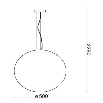 Ideal Lux - Żyrandol na lince CANDY 1xE27/42W/230V śr. 50 cm biały