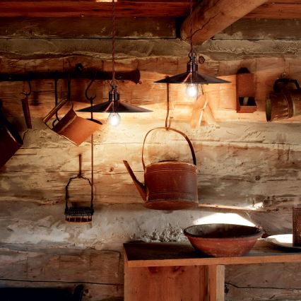Ideal Lux - Żyrandol na lince CANTINA 1xE27/42W/230V śr. 35 cm brąz