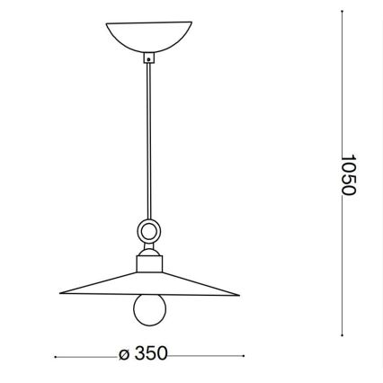 Ideal Lux - Żyrandol na lince CANTINA 1xE27/42W/230V śr. 35 cm brąz