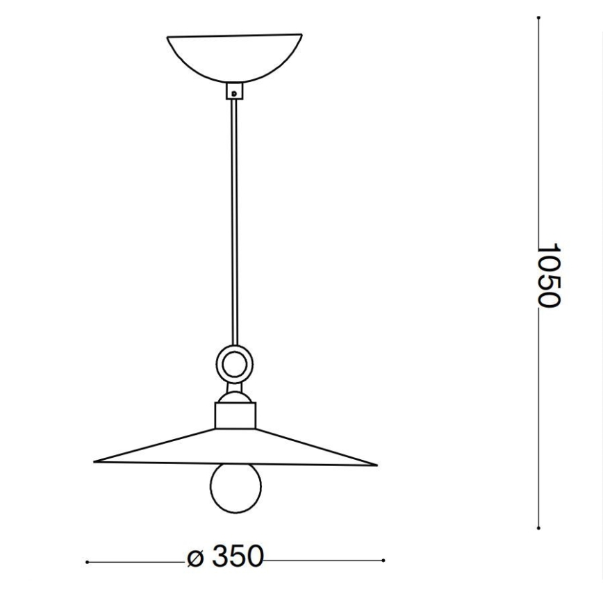 Ideal Lux - Żyrandol na lince CANTINA 1xE27/42W/230V śr. 35 cm brąz