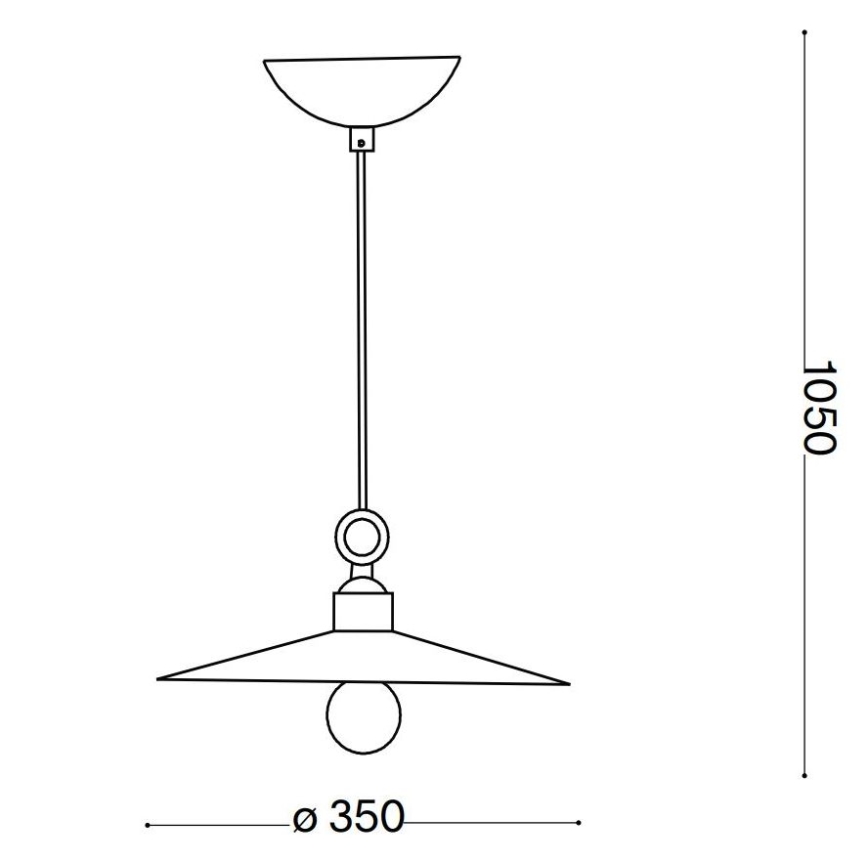 Ideal Lux - Żyrandol na lince CANTINA 1xE27/42W/230V śr. 35 cm miedź