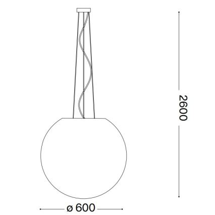 Ideal Lux - Żyrandol na lince CARTA 1xE27/60W/230V śr. 60 cm biały