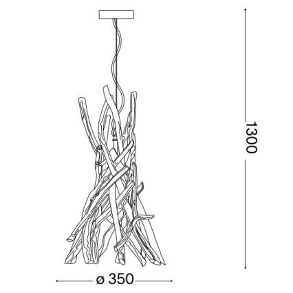 Ideal Lux - Żyrandol na lince DRIFTWOOD 1xE27/60W/230V Gujawa