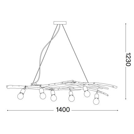 Ideal Lux - Żyrandol na lince DRIFTWOOD 6xE27/60W/230V Gujawa