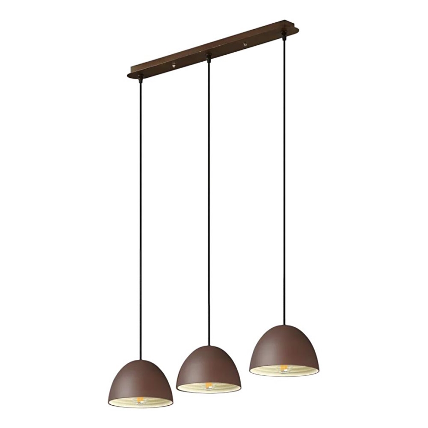 Ideal Lux - Żyrandol na lince FOLK 3xE27/60W/230V brązowy