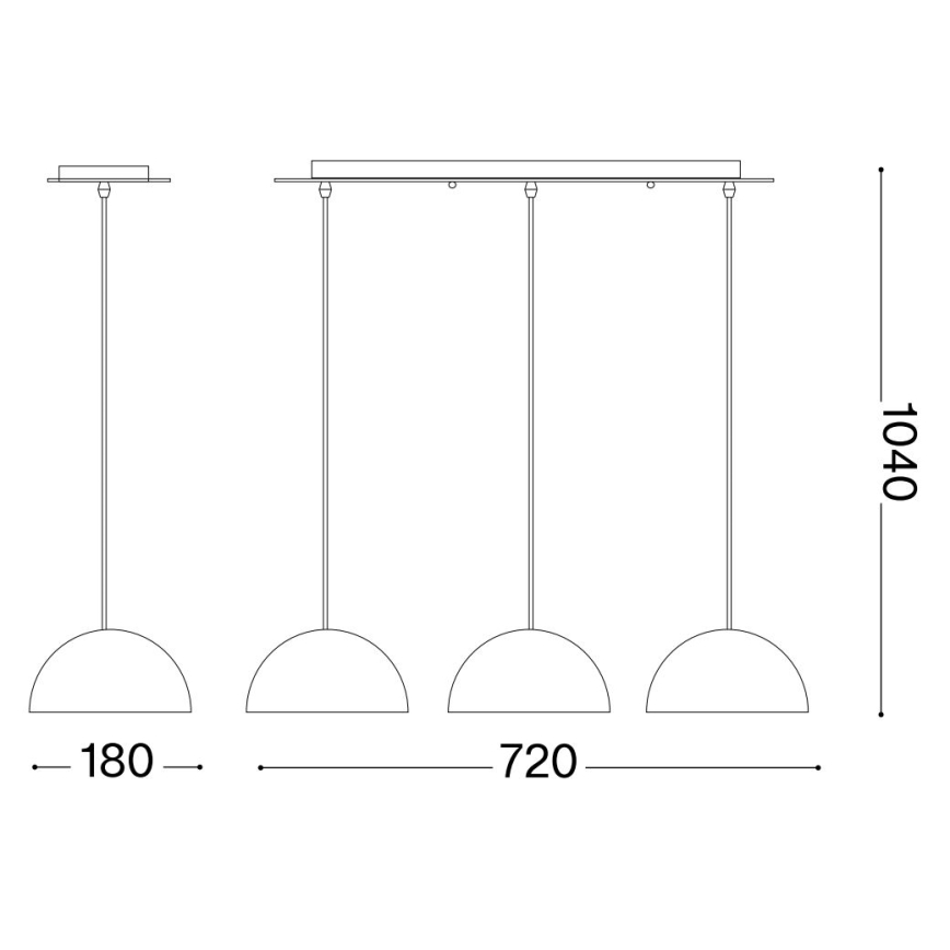 Ideal Lux - Żyrandol na lince FOLK 3xE27/60W/230V brązowy