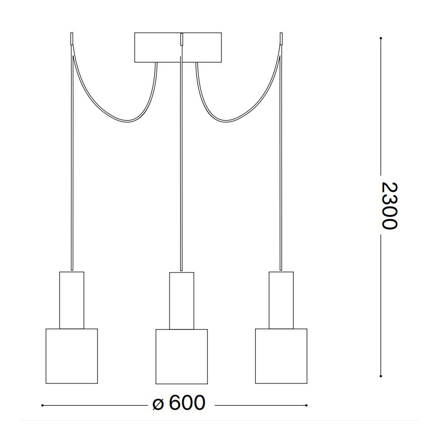 Ideal Lux - Żyrandol na lince HOLLY 3xE27/60W/230V pająk czarny