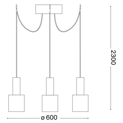 Ideal Lux - Żyrandol na lince HOLLY 3xE27/60W/230V pająk mosiądz